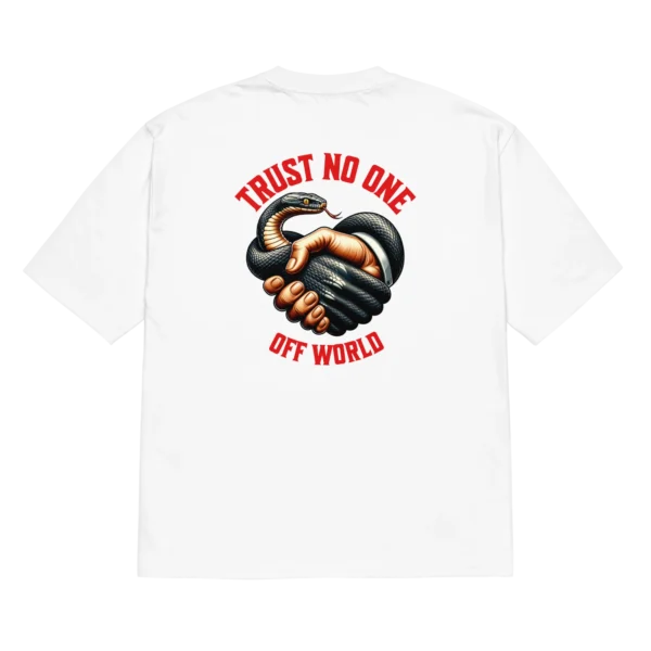 Off-World Trust No One Tee White Back