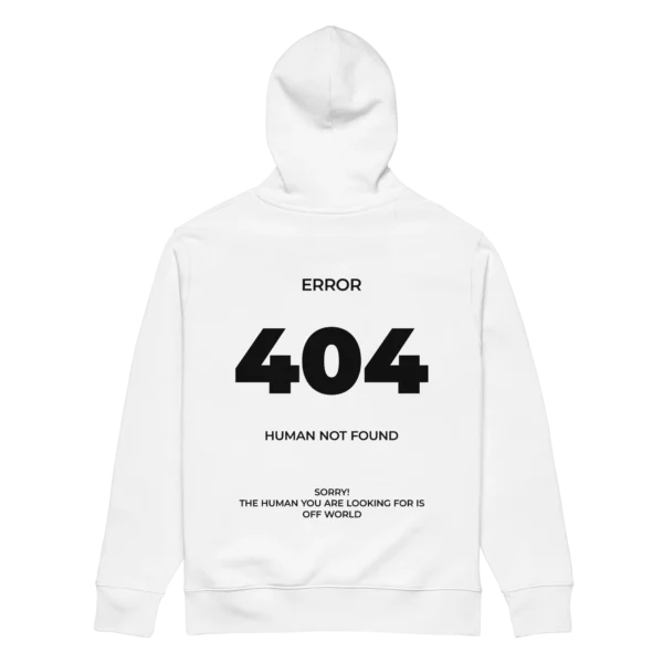 Error 404 Hoodie Back White