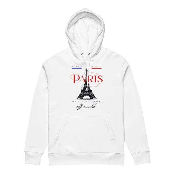 Paris Hoodie Front White