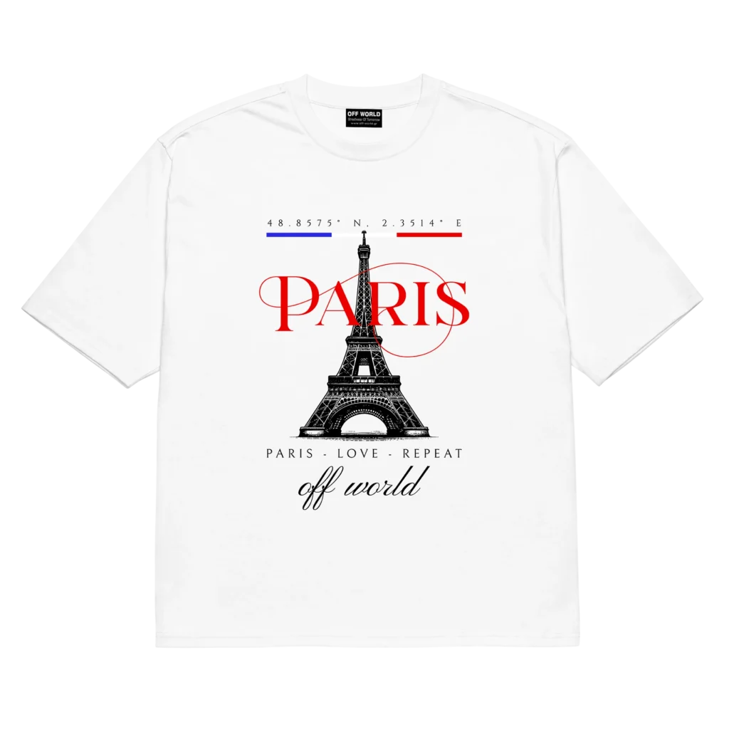 Paris Oversized Tee Front White