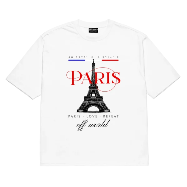 Paris Oversized Tee Front White