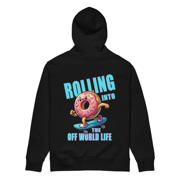 Rolling Donut Hoodie Back Black